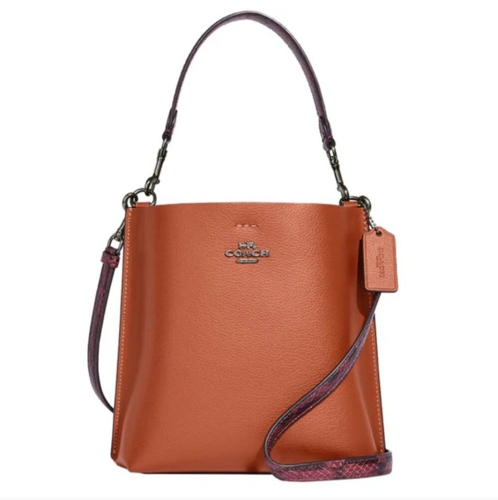 Coach Small Mollie Burnt Orange Bucket Purse 22